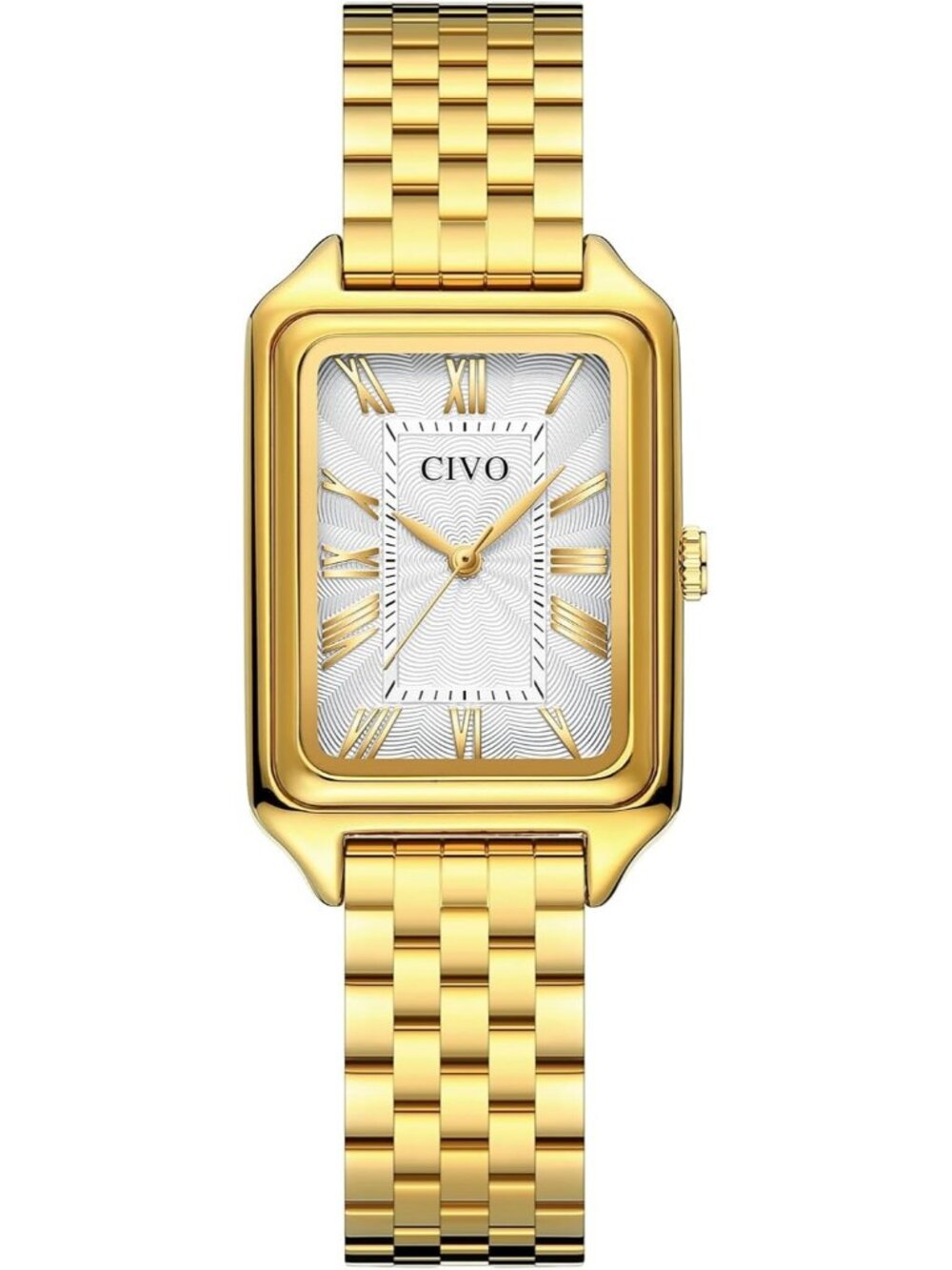 CIVO Women's Gold White Vintage Quartz Stainless Steel Bracelet Roman Dial Watch